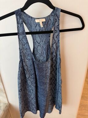 Joie Blue Snake-Print Racerback Tank